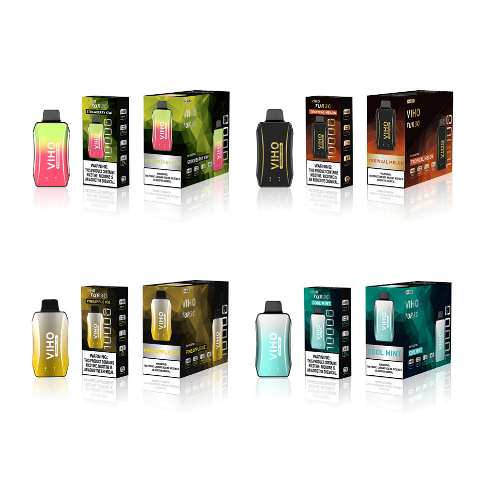 Viho Turbo Disposable | 10000 Puffs | 17mL | 50mg | MOQ 5 | group photo with packaging
