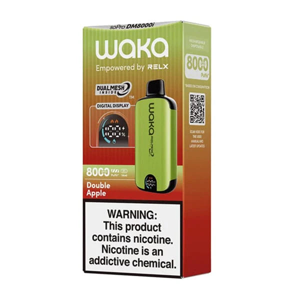 WAKA SoPro DM8000 Disposable 8000 Puffs 14mL 50mg | MOQ 10 - Double Apple with packaging