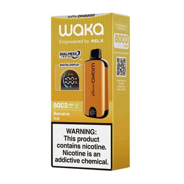 WAKA SoPro DM8000 Disposable 8000 Puffs 14mL 50mg | MOQ 10 - Banana Ice with packaging