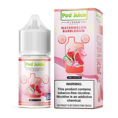 Pod Juice Salt Series E-Liquid | 30mL | 55mg | Watermelon Bubblegum with packaging