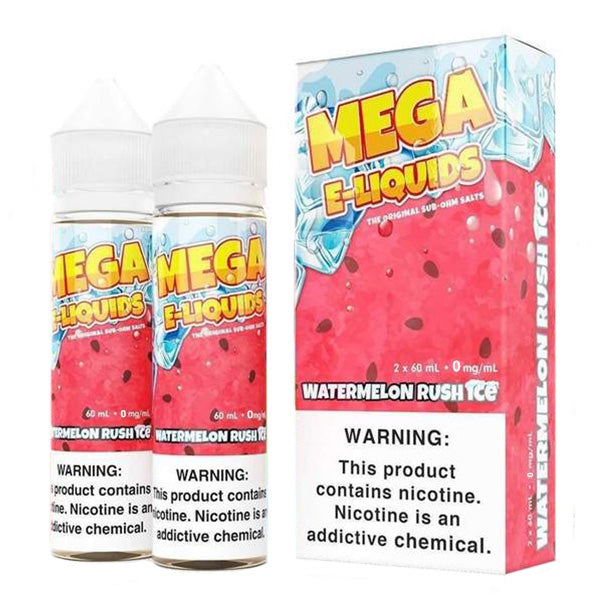 Mega E-Liquids Series x2-60mL | Watermelon rush ice with packaging