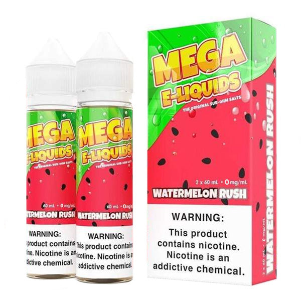 Mega E-Liquids Series x2-60mL | Watermelon Rush with packaging