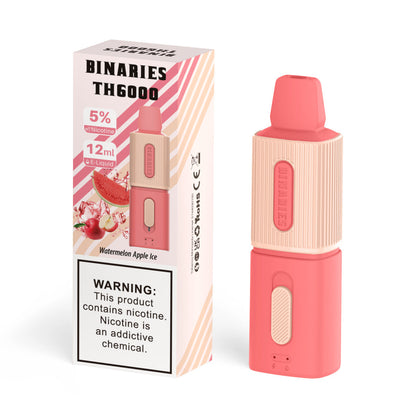 HorizonTech Binaries Cabin TH6000 Disposable | 6000 Puffs | 12mL | 50mg | MOQ 10 | Watermelom Apple Ice with Packaging 