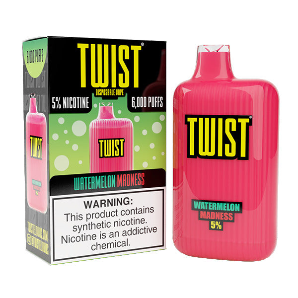 Twist Disposable 6000 Puffs 15mL 50mg | MOQ 10 Watermelon Madness with Packaging