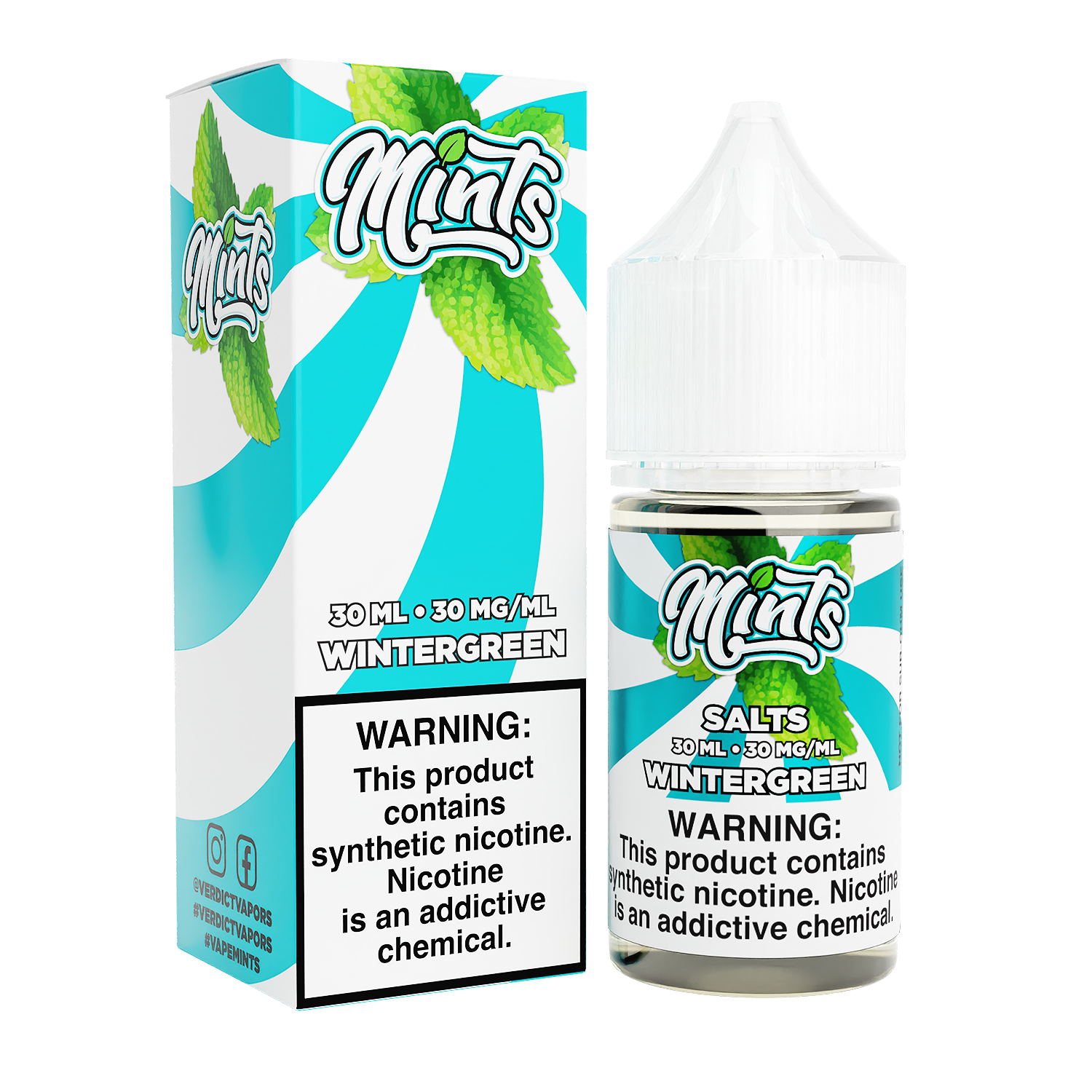 Mints Salt Series E-Liquid 30mL | Wintergreen with packaging