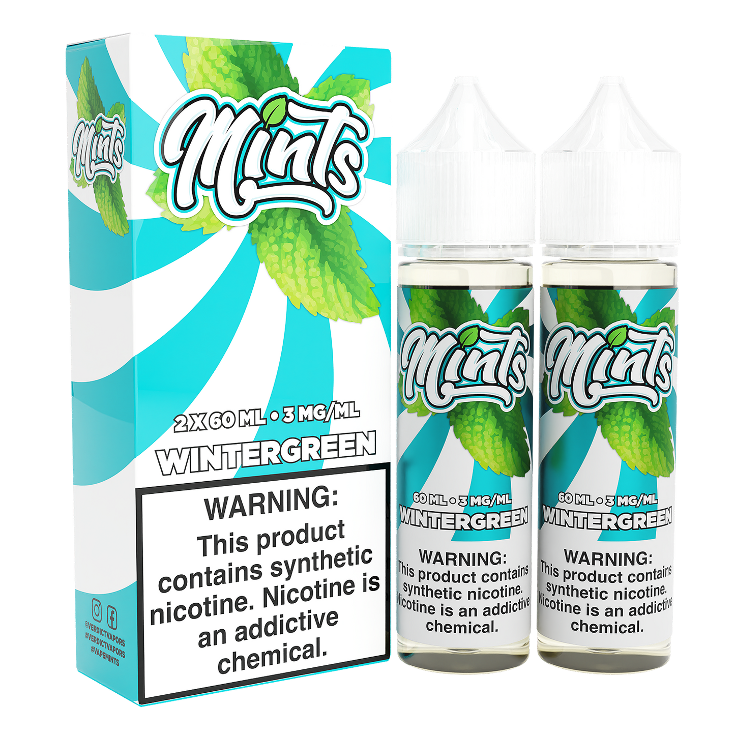 Mints Series E-Liquid x2-60mL | Wintergreen with packaging